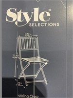 Style Selections, Folding Chair, Black