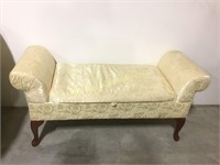 53" long Settee storage bench with wooden legs