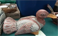 Hand carved wood duck