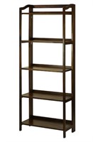 Stratford 5-Shelf Folding Bookcase - Brown