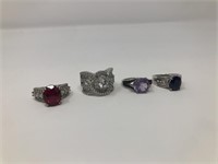 4 Sterling Rings