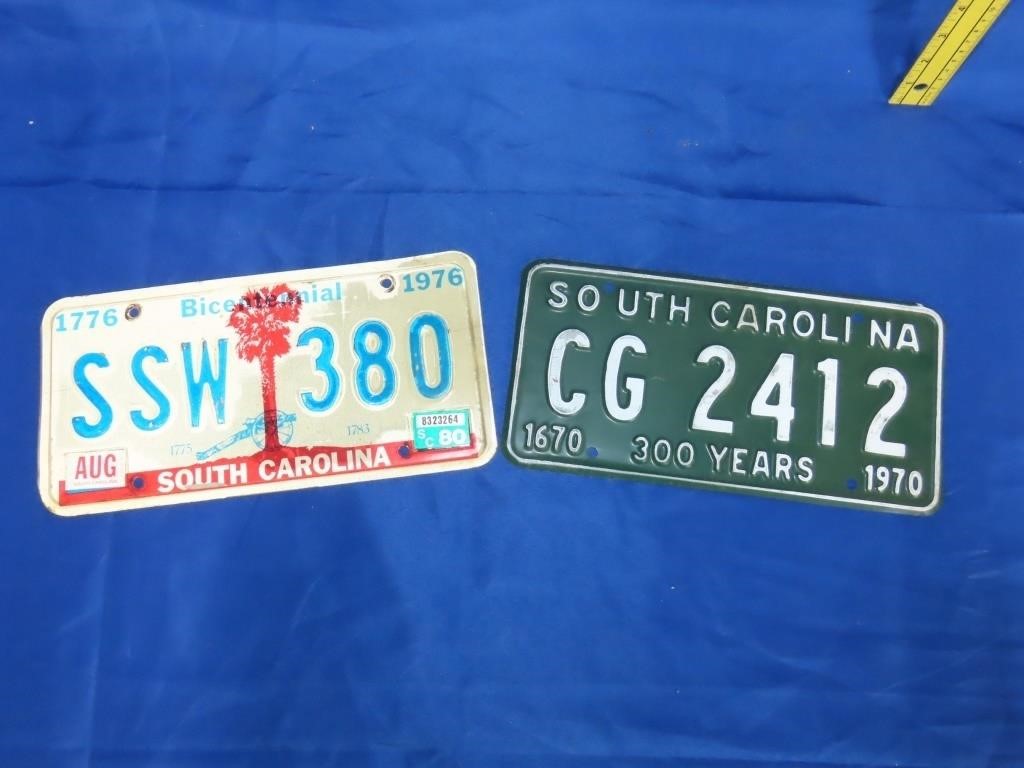 2 South Carolina Car Tags