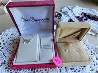 Silver Expressions "Friend Necklace" & earrings