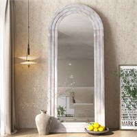 65"x22" Solid Wood Frame Arched Full Length Mirror