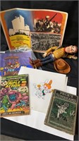 Vintage comic book, poster, Misc items