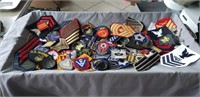 Tray Lot Of Assorted Military Patches