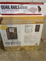 Incubator w/ egg turner & quail rails—NEW