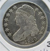 1829 Capped Bust Half Dollar. Very Fine Shape.