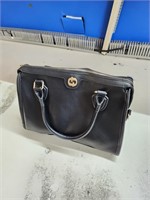 Black Hand Bag With Shoulder Straps