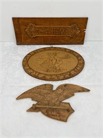 Lot of 3 Vtg. Wood Collectible Items