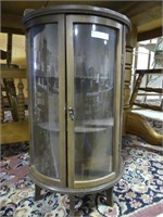 SMALL CURVED GLASS CURIO CABINET
