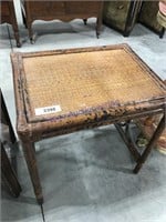 Wicker end table, 19 x 15 x 20" tall