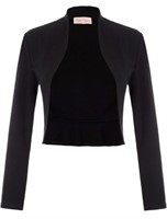 New Women's Vintage Cropped Shrug Open Front Long
