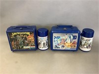 Pair of GI Joe Plastic Lunch Boxes w/ Thermoses