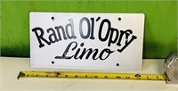 Rand Ol Opry Limo Plate
