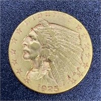 1925 Indian Head $2.5 Gold Coin