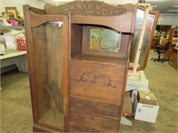 Antique Oak Bookcase Secretary