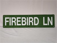 Porcelain Firebird Ln Street Sign