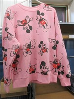 size L pink Mickey Mouse sweatshirt