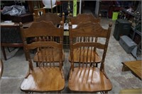 Oak Table and 6 press back Chairs