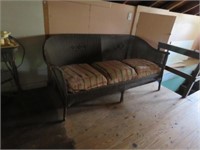 WICKER COUCH, STAND - LOCATED UPSTAIRS - BRING HEP