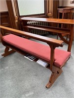 Pitch Pine Kneeler and Pew with Cushion made by