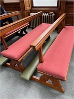 Pair of Pitch Pine Pews made by T & C Dublin