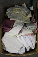 BOX LOT OF LINEN'S - SHEETS, PILLOW CASES, ETC