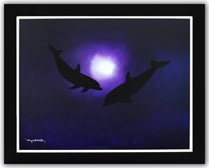 Wyland- Original Painting on Canvas "Dolphin World