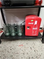 Mini Coke Coca Cola Cooler & Glasses