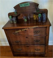 Rustic Primitive Pine Bachelors Chest 3 Drawers.