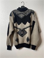 Vintage Knit Sweater Leather