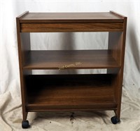 Vintage Small Faux Wood Television Cart W Shelves