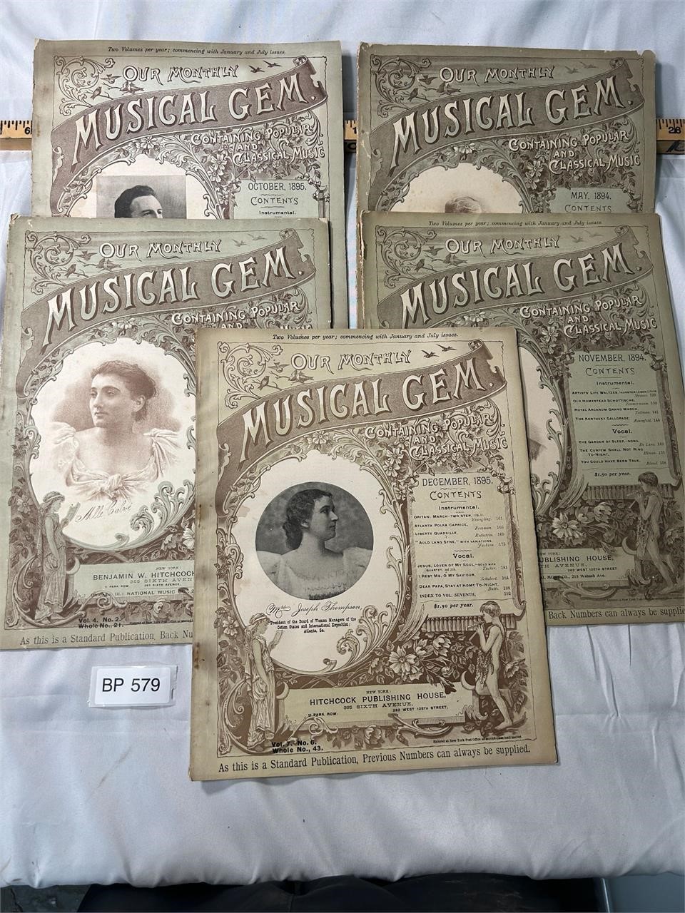 Lot of Antique Musical Gem Monthly Magazines 1895