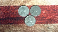 3 x 1943 Wheat Pennies