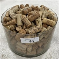 Glass Dish of Corks