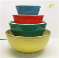 4 Pyrex Mixing Bowls 401 402 403 404 Primary Colos