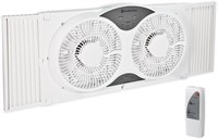 Comfort Zone Twin Window Fan With Remote Control,