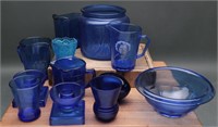 Cobalt Blue Depression Glass- Hazel Atlas + (12)