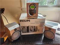 Philips CD system: player & 2 speakers
