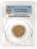 1892-CC $5 Gold Half Eagle PCGS XF Detail