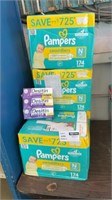 1 LOT 4-PAMPERS SWADDLERS DIAPER NB 174 CT./
