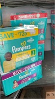 1 LOT 1-PAMPERS SWADDLERS DIAPER SIZE 1, 210CT./