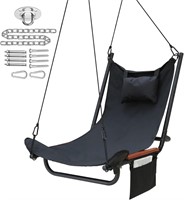 Leize Hammock Chair with footrest  Black