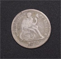 US Coins 1876-CC Seated Liberty Dime, circulated