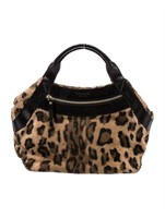 Kate Spade Brn Faux Fur Animal Top Handle Bag