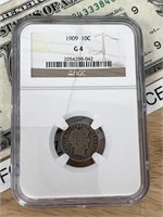 1909 Mercury Silver dime US coin NGC graded