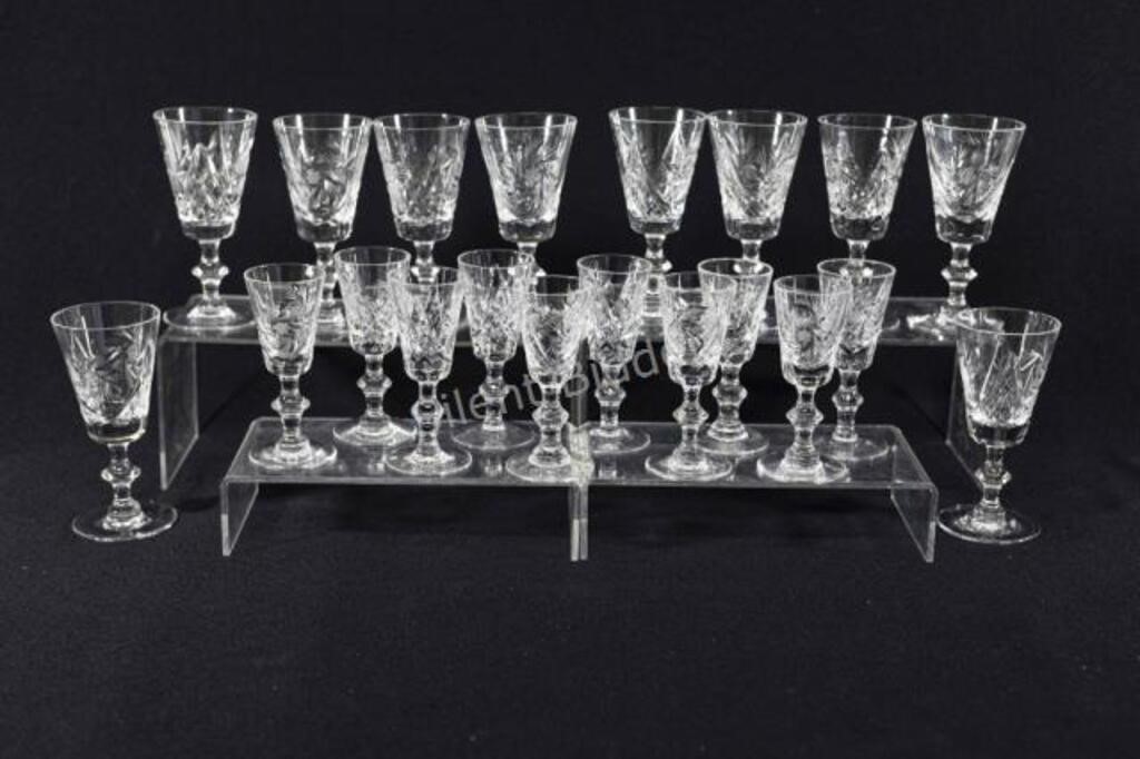 Sunburst Sherry & Brandy Stemware Crystal Glasses