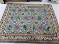 Blue, Coral & Yellow Area Rug