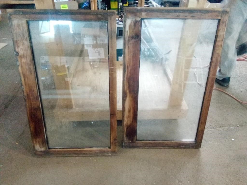 Two Vintage Windows Measure 20.25" x  1.5" x